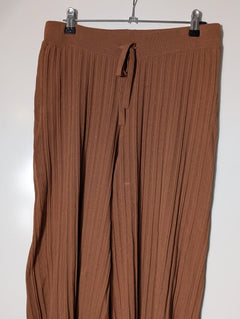 Elka Collective Ribbed Knit Trousers Brown Women's AU 10 - Image 9