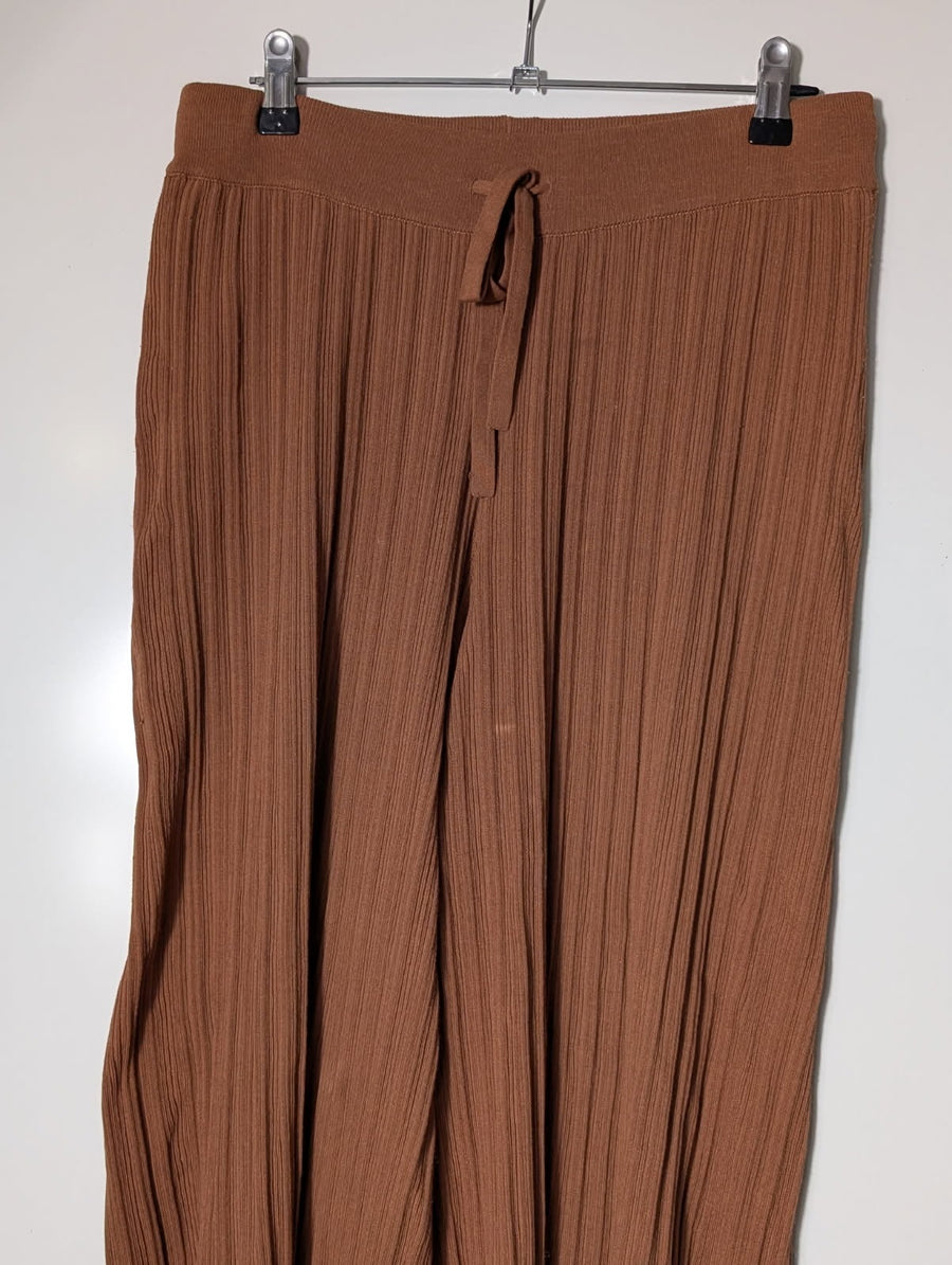 Elka Collective Ribbed Knit Trousers Brown Women's AU 10 - Image 9