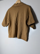 H&M Silk Blend Knit Polo Shirt Tan Women's XS - Image 9