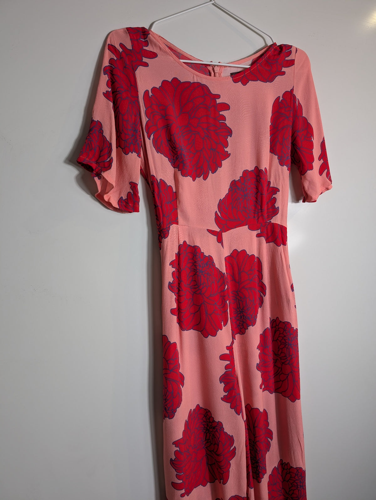 Mister Zimi Floral Jumpsuit Pink Red Women's Size 8 - Image 4