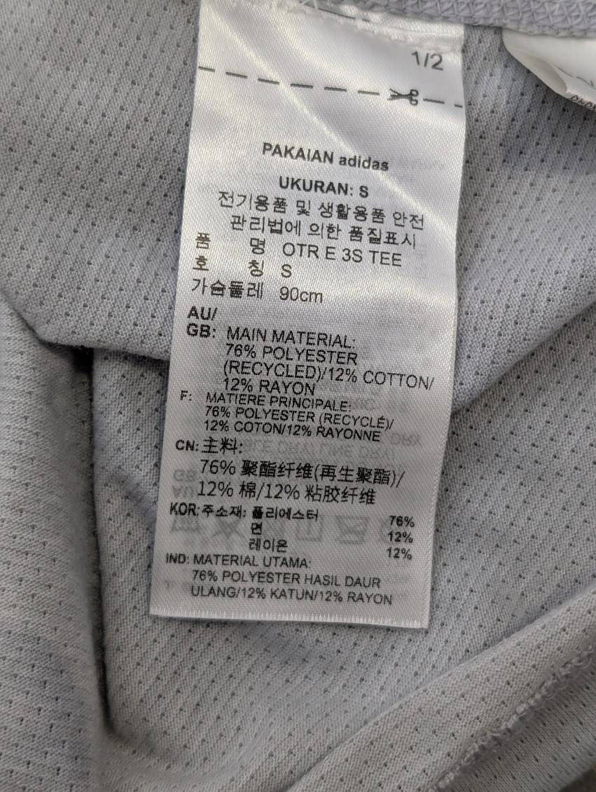 Adidas Own The Run 3-Stripes Tee - Men's Grey Running Shirt Size S - Image 9