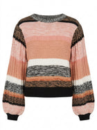 Piper Striped Balloon Sleeve Sweater Pink Multi Size M - Image 1