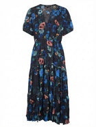 GINGER&SMART Floral Midi Dress Black Blue Pink Size 8 - Image 1