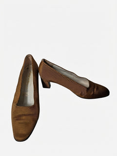 Robert Clergerie Vintage Grosgrain Ribbon Pumps Brown EU 36 - Image 1