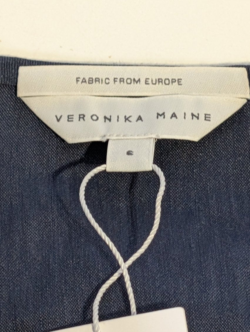 Veronika Maine Navy Blue Ruffle Zip-Up Jacket - Women's Size 8 - Image 10