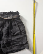 Bassike Women's Linen Shorts Dark Grey Size 2 - Image 4