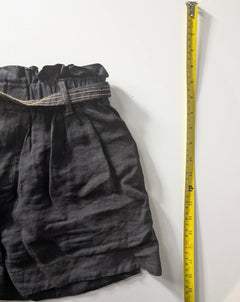 Bassike Women's Linen Shorts Dark Grey Size 2 - Image 4