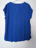 Diana Ferrari Pleated Front Blouse Royal Blue Women's Size 16 - Image 4