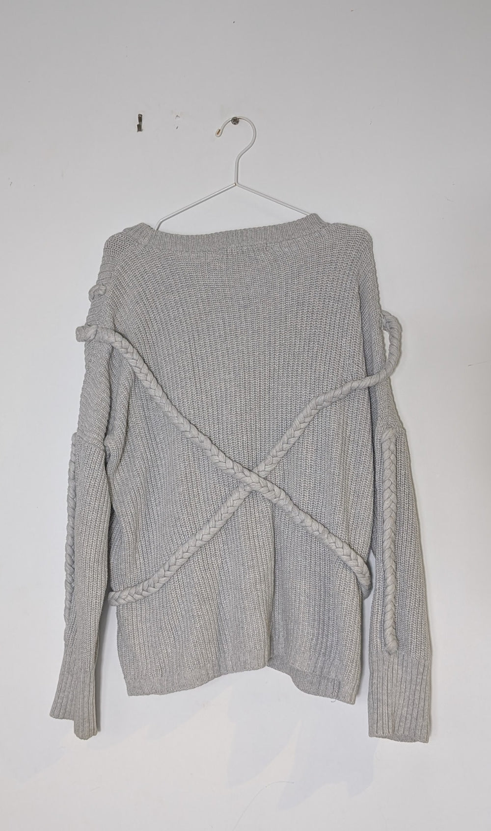 VIKTORIA + WOODS Braided Detail Knit Sweater Grey Size 2 - Image 2