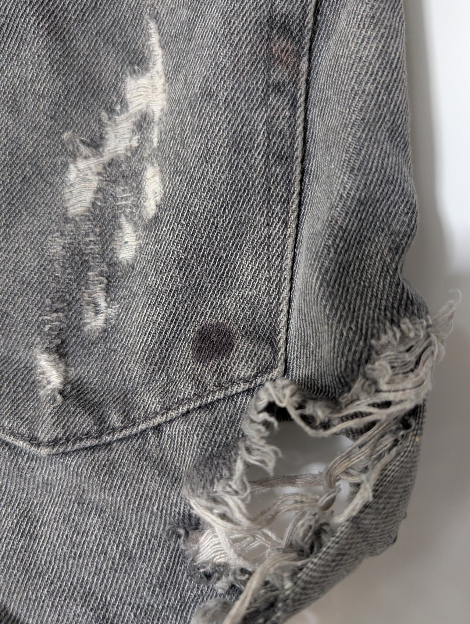 One Teaspoon Hawks Denim Shorts Distressed Grey - Image 7