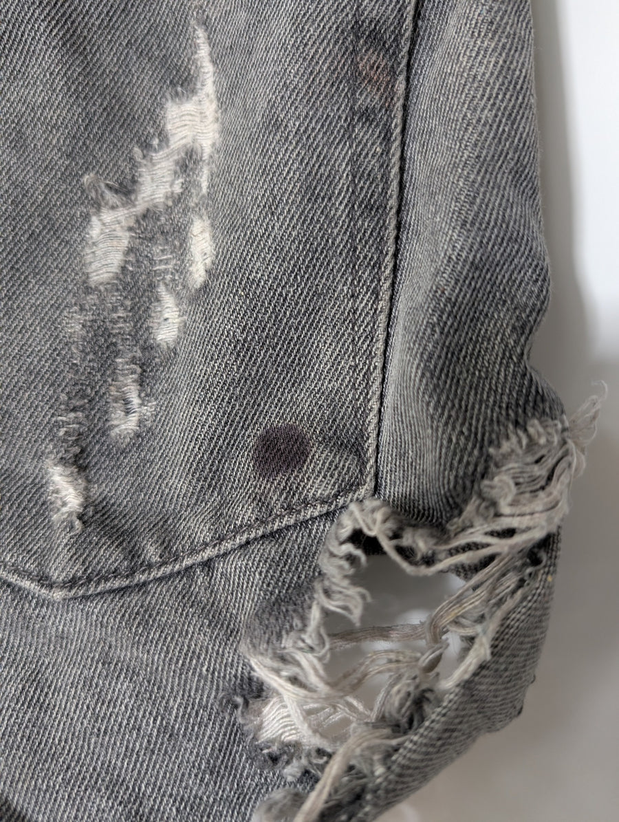 One Teaspoon Hawks Denim Shorts Distressed Grey - Image 7