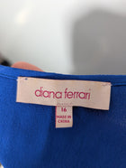 Diana Ferrari Pleated Front Blouse Royal Blue Women's Size 16 - Image 5