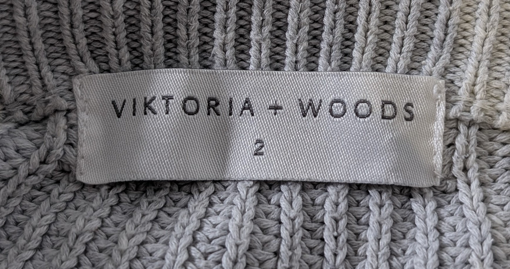 VIKTORIA + WOODS Braided Detail Knit Sweater Grey Size 2 - Image 4