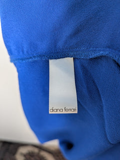 Diana Ferrari Pleated Front Blouse Royal Blue Women's Size 16 - Image 6