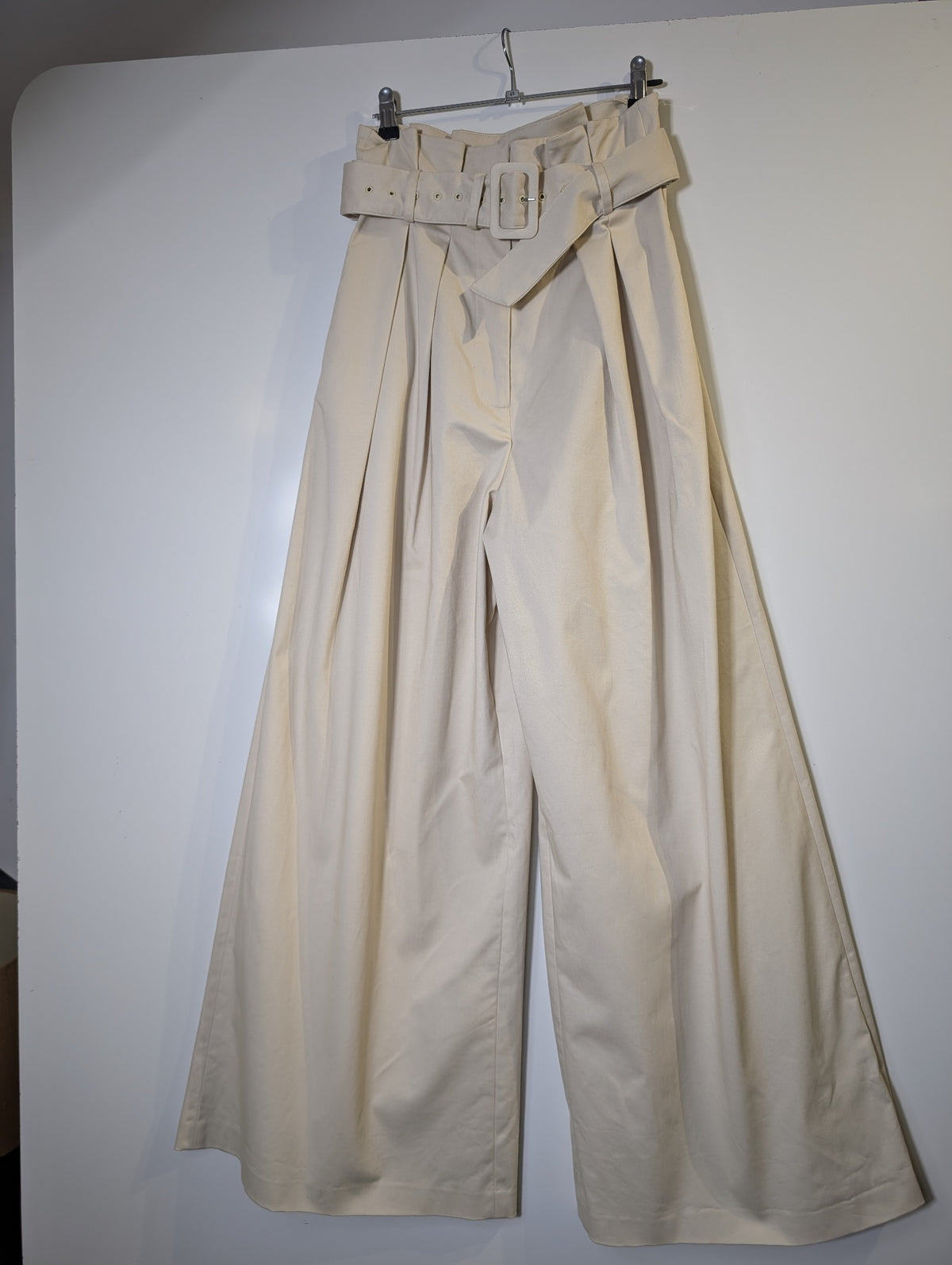 ANNA QUAN Emmett Wide-Leg Belted Trousers Beige AU 8 - Image 2