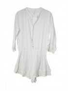 Eberjey Gauze Lace Trim Romper White Women's M/L - Image 1