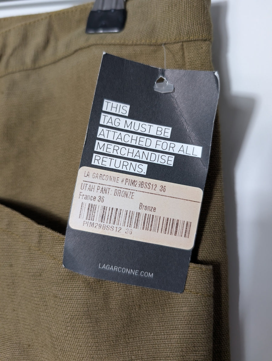 Isabel Marant Utah Linen Blend Trousers Bronze Size 36 - Image 3