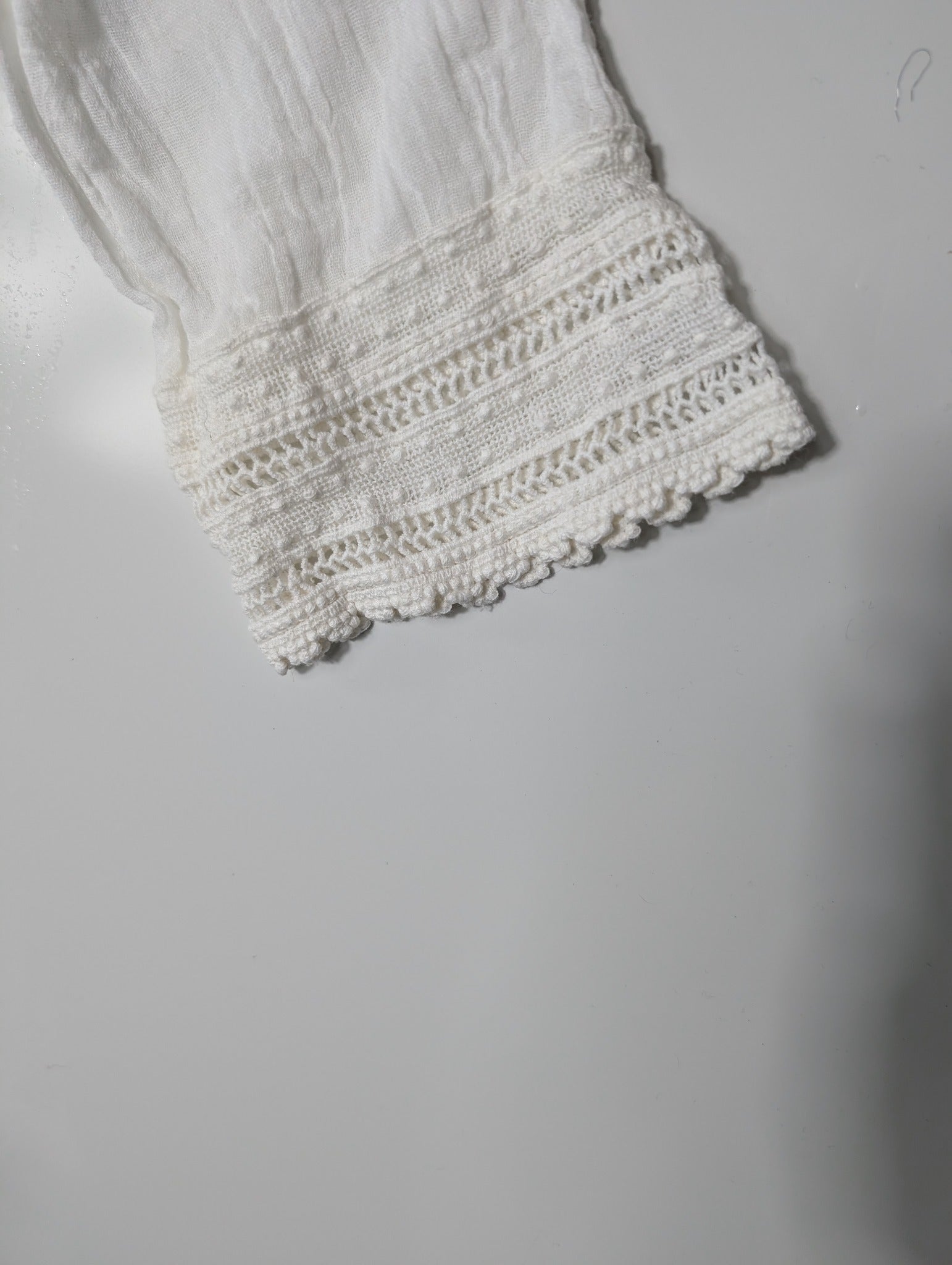 Eberjey Gauze Lace Trim Romper White Women's M/L - Image 2