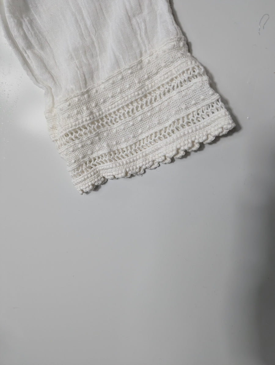 Eberjey Gauze Lace Trim Romper White Women's M/L - Image 2