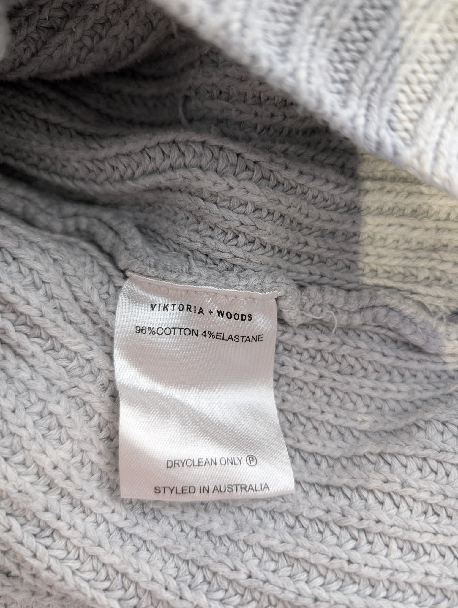VIKTORIA + WOODS Braided Detail Knit Sweater Grey Size 2 - Image 5