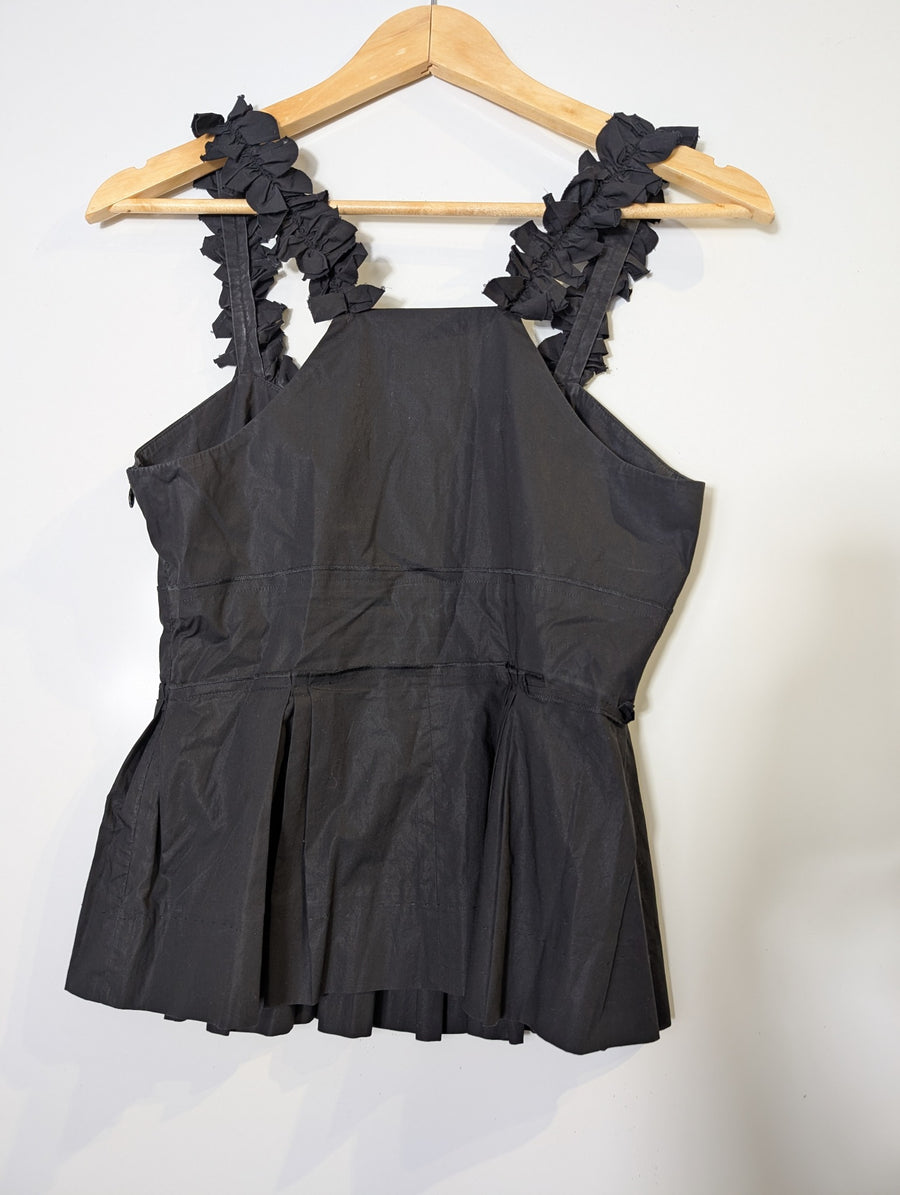 Sonia by Sonia Rykiel Ruffle Peplum Top Black Size 36 - Image 3