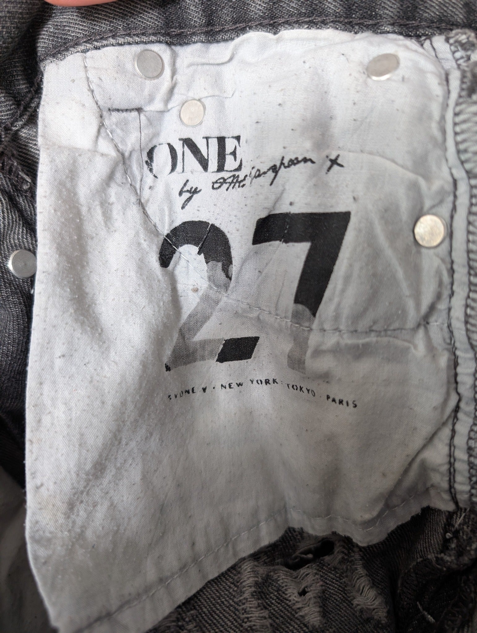 One Teaspoon Hawks Denim Shorts Distressed Grey - Image 9