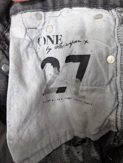 One Teaspoon Hawks Denim Shorts Distressed Grey - Image 9