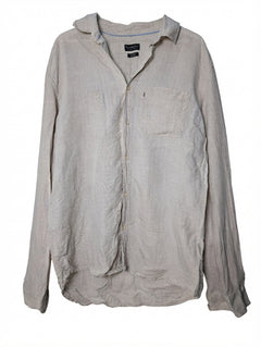 The Academy Brand Long Sleeve Linen Shirt Beige XL - Image 1