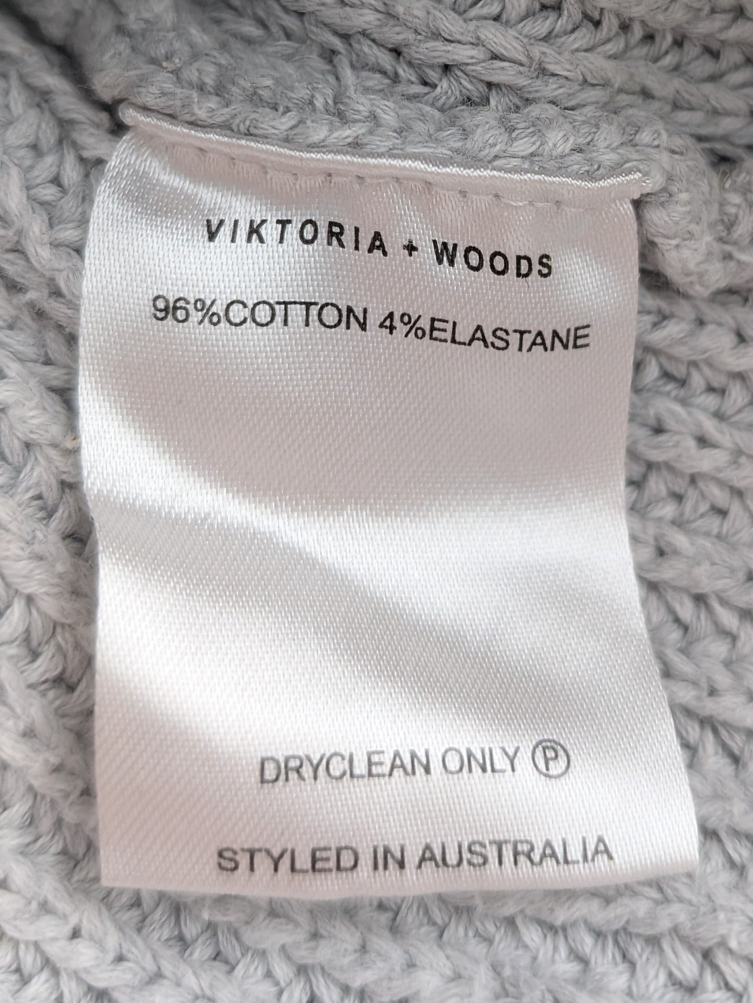 VIKTORIA + WOODS Braided Detail Knit Sweater Grey Size 2 - Image 6