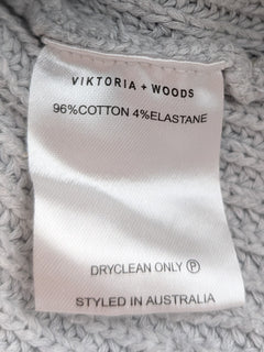 VIKTORIA + WOODS Braided Detail Knit Sweater Grey Size 2 - Image 6