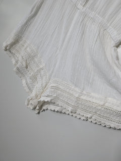 Eberjey Gauze Lace Trim Romper White Women's M/L - Image 3