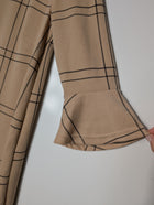 Primark Checkered Bell Sleeve Shift Dress Tan and Black UK 12 - Image 2