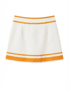 Maeve by Anthropologie Striped Mini Skirt White and Orange Size XL - Image 1