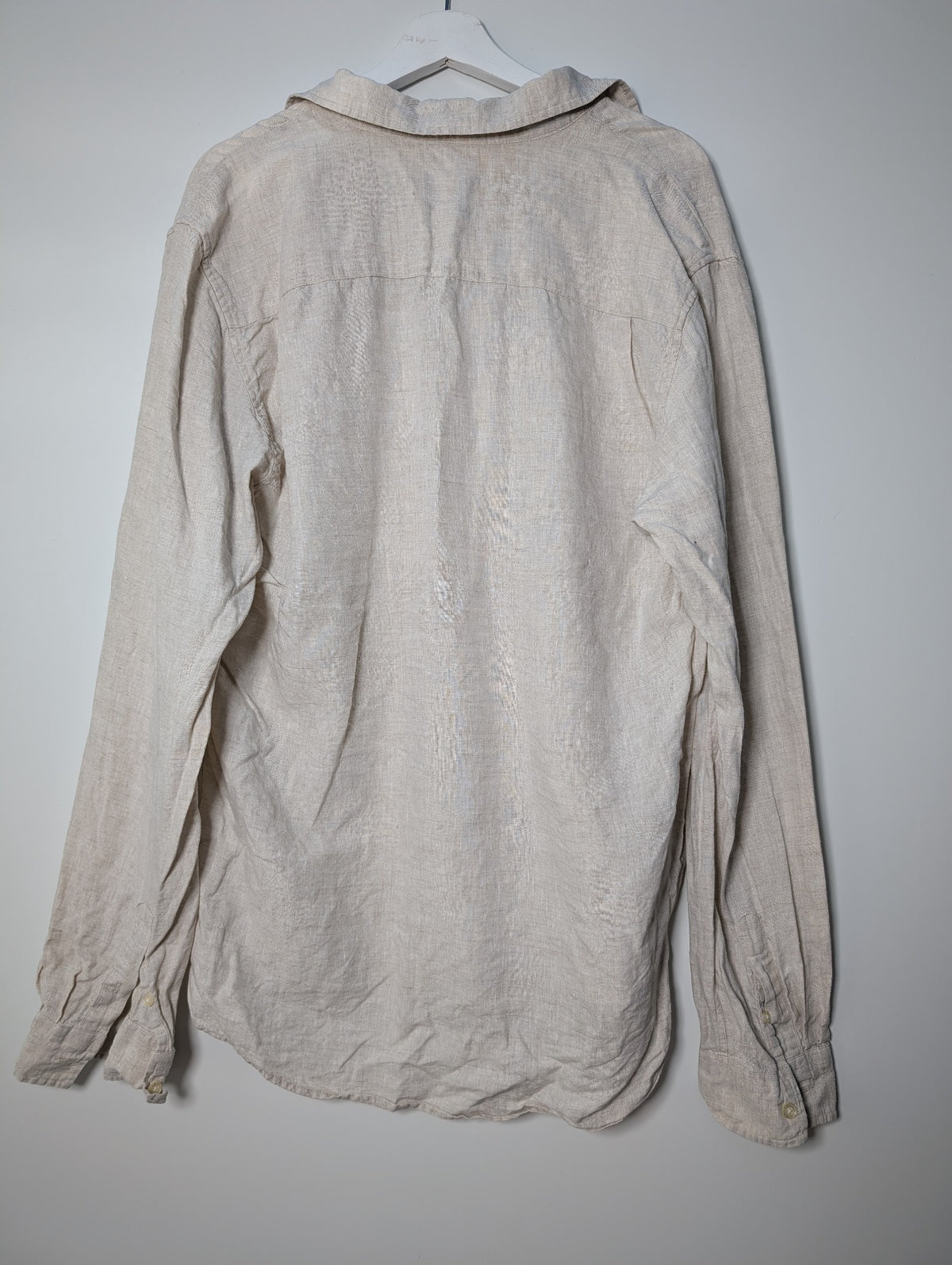 The Academy Brand Long Sleeve Linen Shirt Beige XL - Image 3