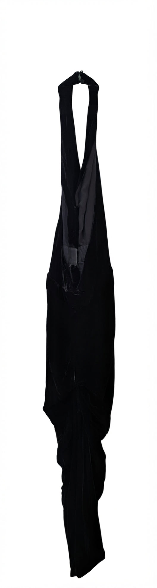 Bianca Spender Velvet Halter Neck Evening Gown Black Size 14 - Image 1