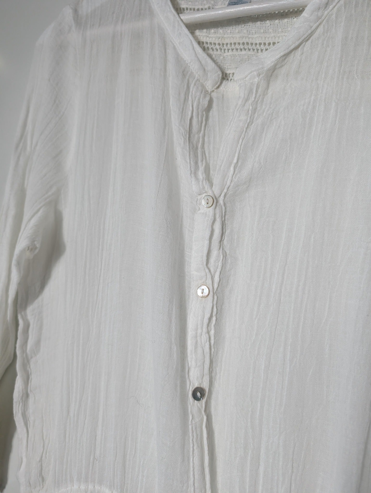 Eberjey Gauze Lace Trim Romper White Women's M/L - Image 4