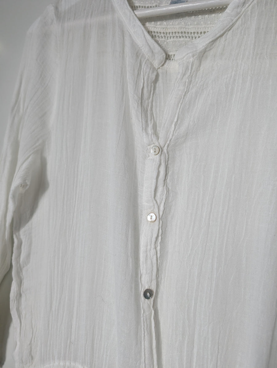Eberjey Gauze Lace Trim Romper White Women's M/L - Image 4