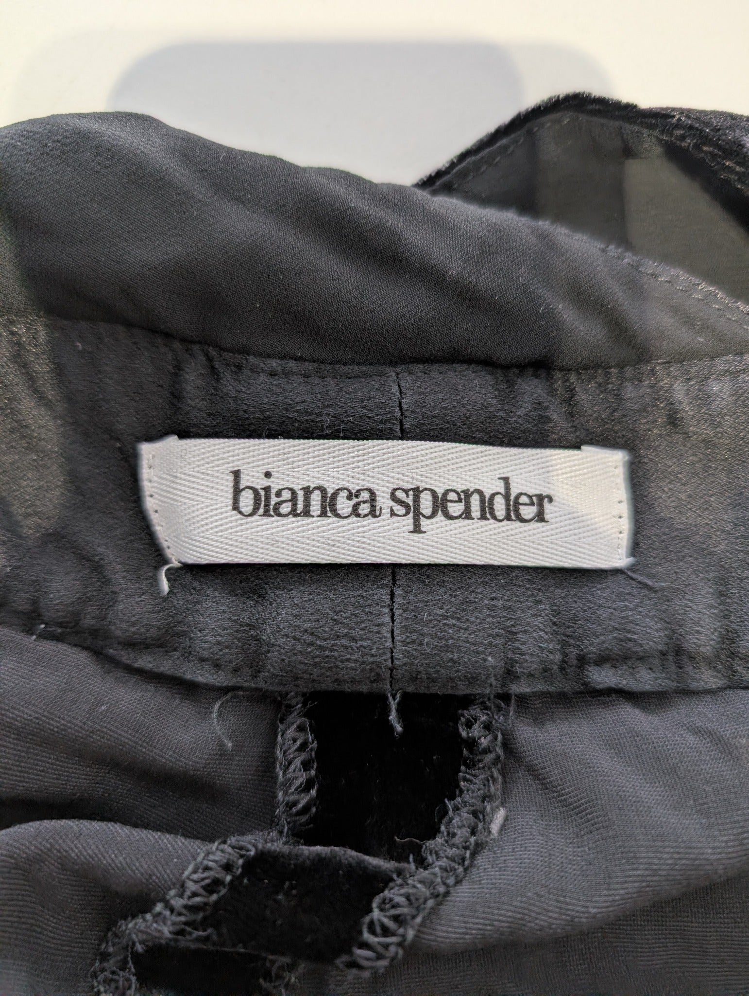 Bianca Spender Velvet Halter Neck Evening Gown Black Size 14 - Image 2