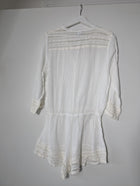 Eberjey Gauze Lace Trim Romper White Women's M/L - Image 6