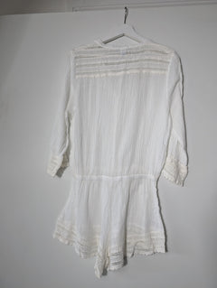 Eberjey Gauze Lace Trim Romper White Women's M/L - Image 6