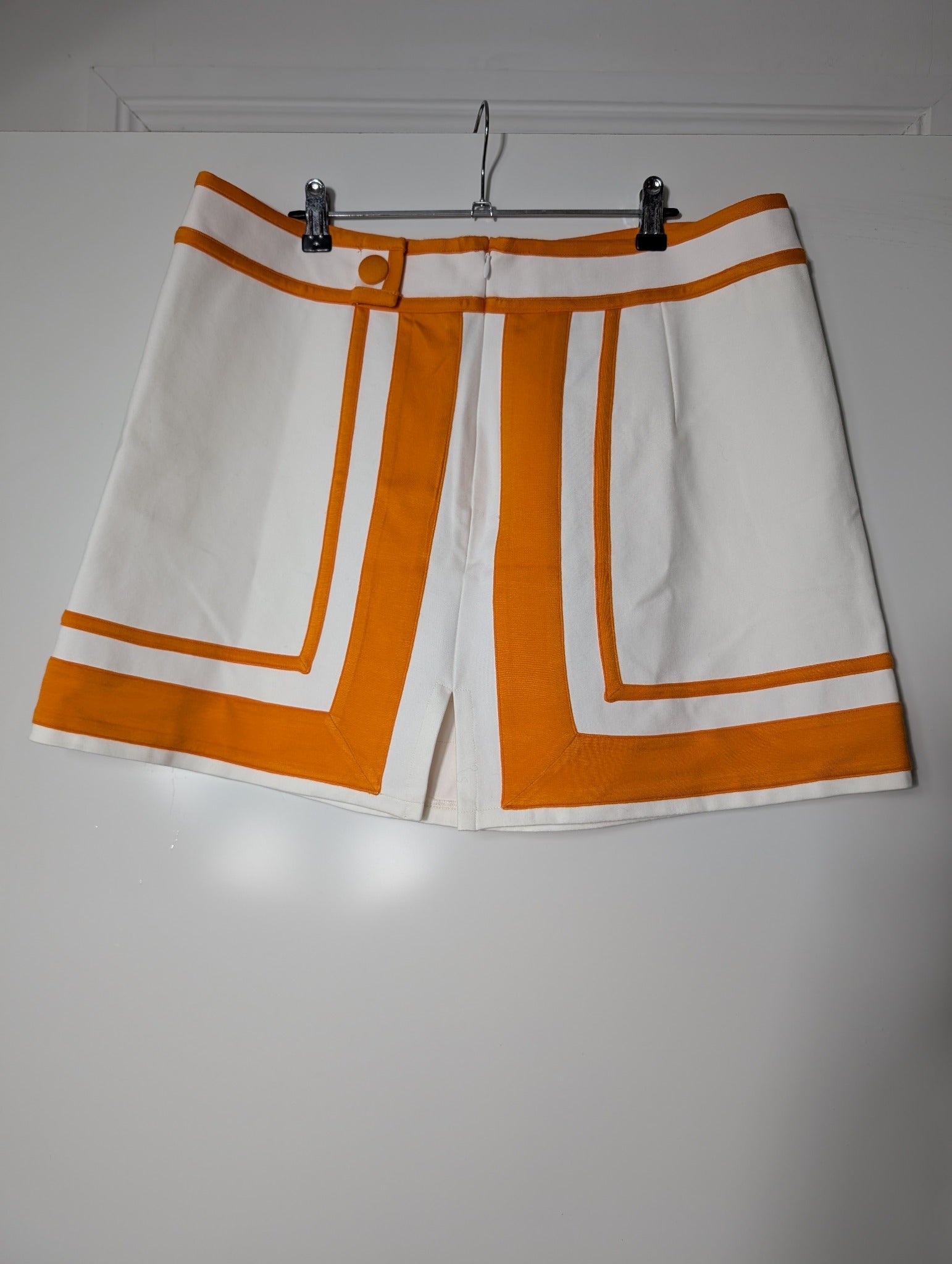 Maeve by Anthropologie Striped Mini Skirt White and Orange Size XL - Image 4
