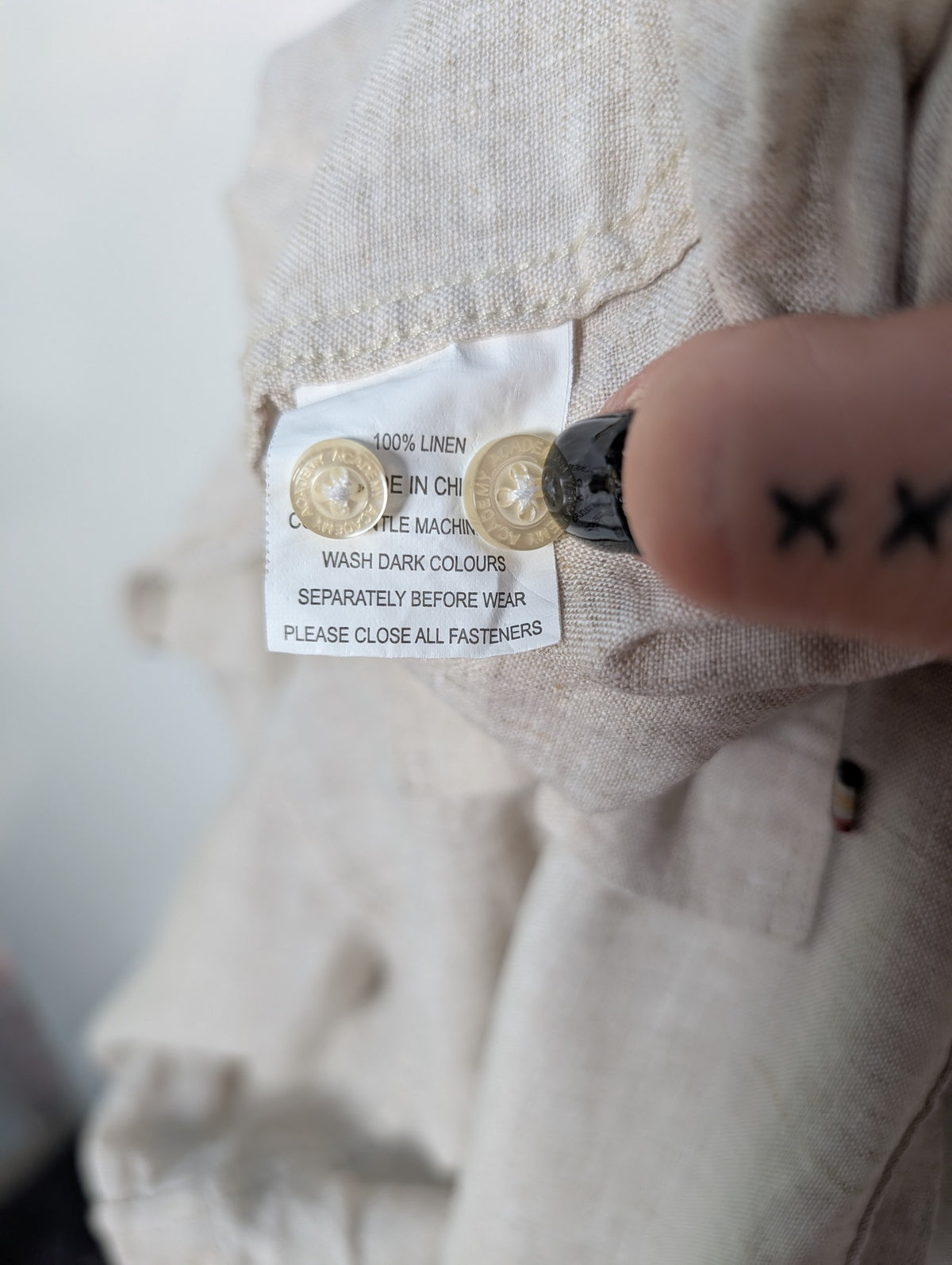 The Academy Brand Long Sleeve Linen Shirt Beige XL - Image 6