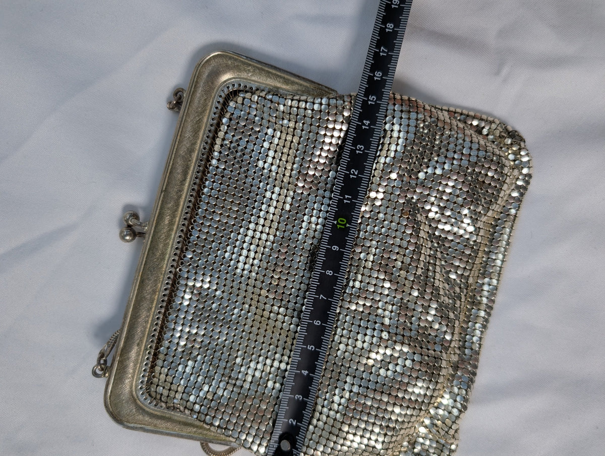 Oroton Vintage Metal Mesh Evening Bag Silver - Image 6