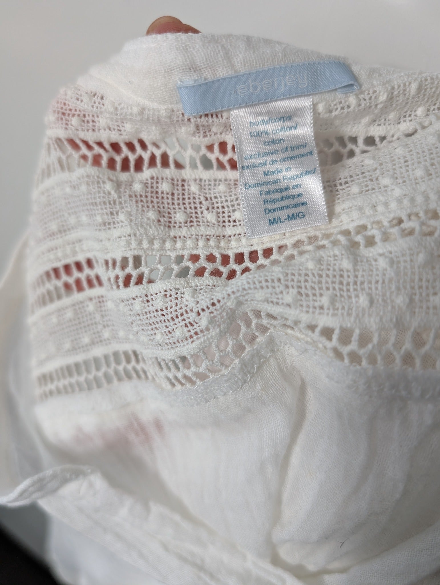Eberjey Gauze Lace Trim Romper White Women's M/L - Image 7