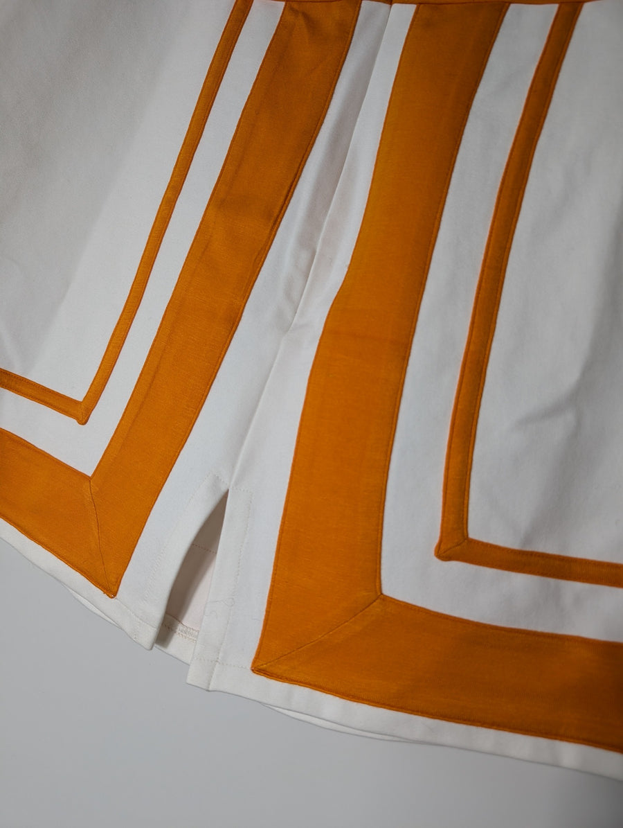 Maeve by Anthropologie Striped Mini Skirt White and Orange Size XL - Image 5