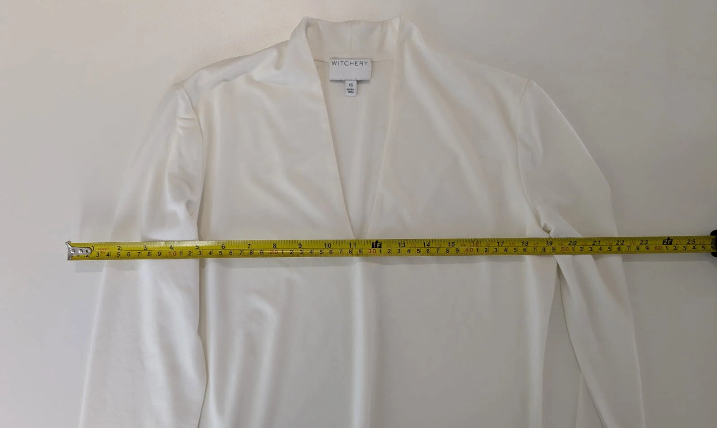 Witchery White Long Sleeve V-Neck Top - Image 3