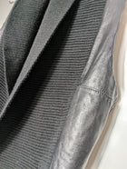 MM6 Maison Margiela Leather and Knit Open Front Vest Black Size 6 - Image 2