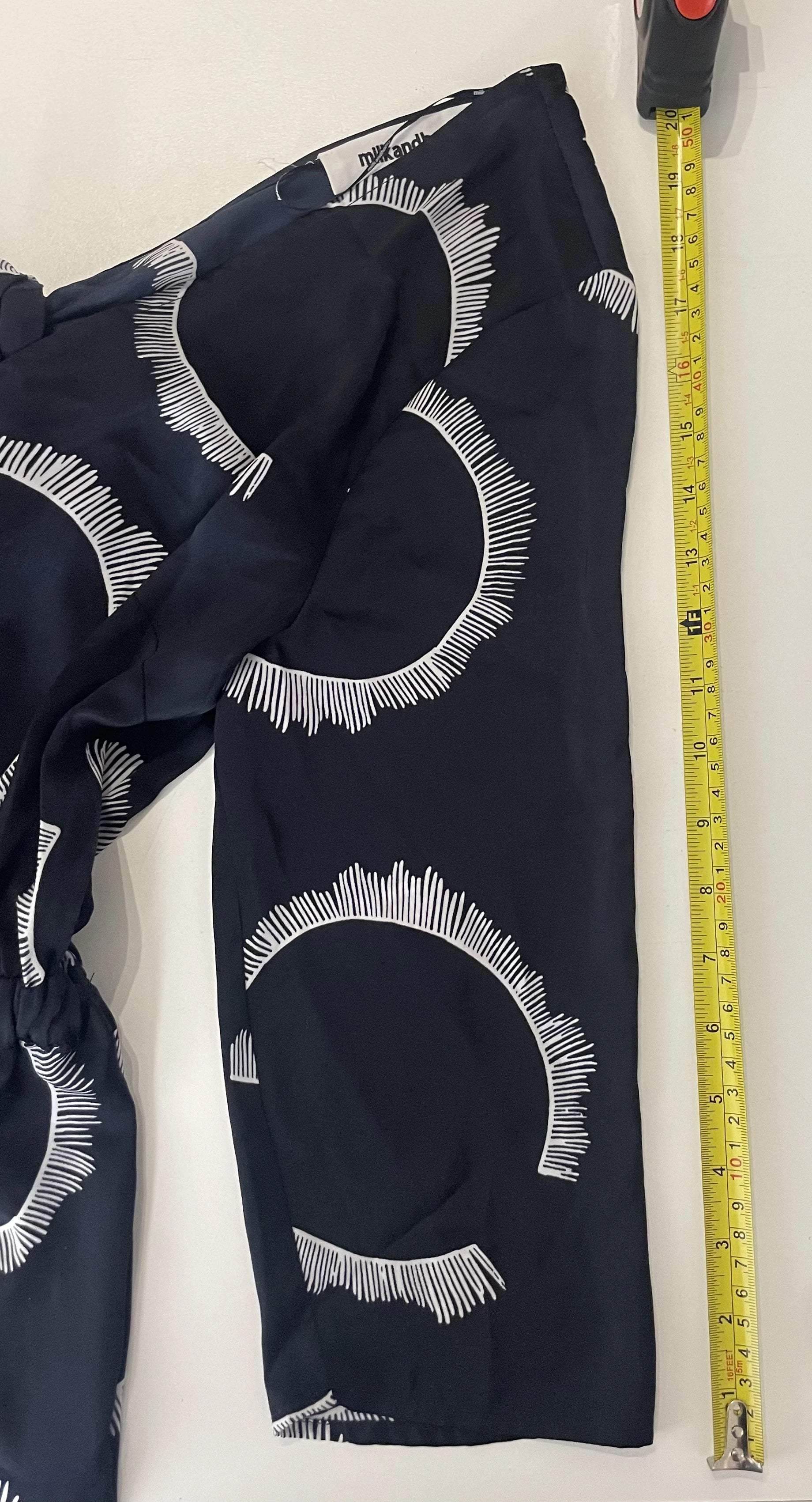 Milkandhoney Navy Blue Sunburst Pattern Cotton Dress Size 12 - Image 4