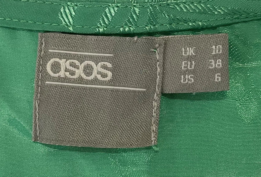 ASOS Green Tropical Print Open Front Kimono Cardigan Size US 6 - Image 2