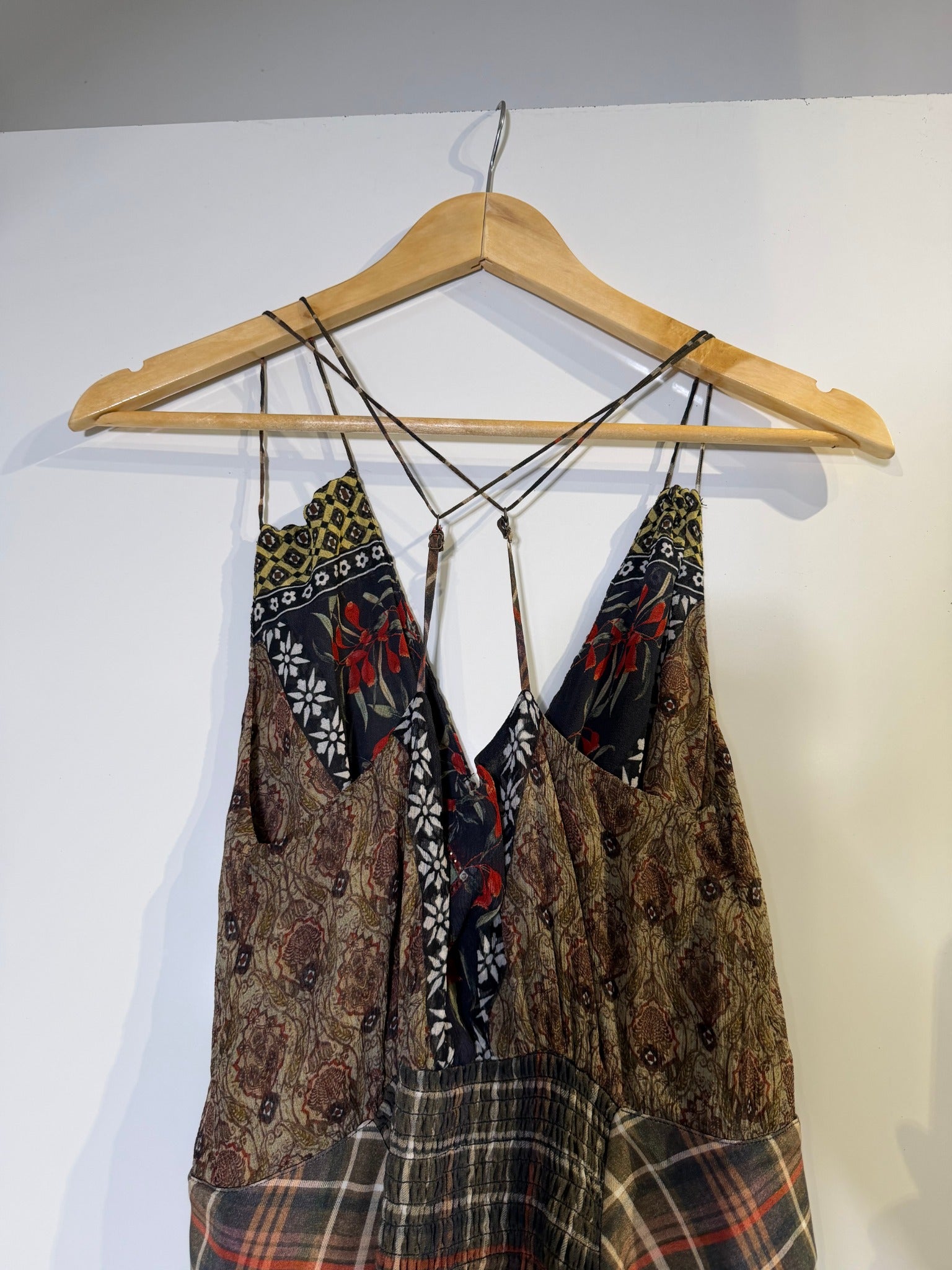 Camilla Silk Patchwork Mini Dress Vibrant Bohemian Print Size XS - Image 10